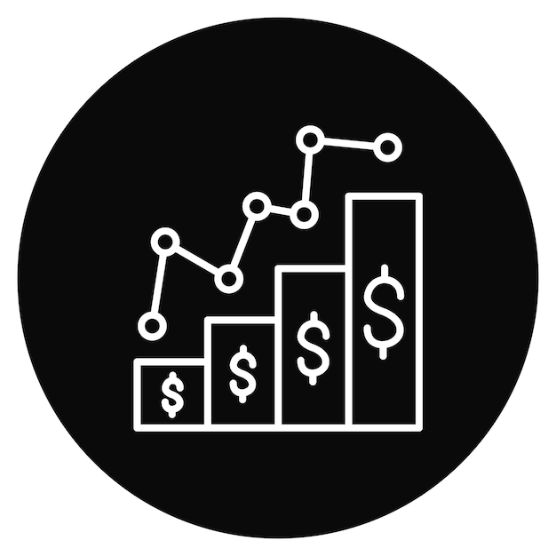 Imagen vectorial del icono del gráfico de crecimiento Se puede utilizar para negocios y oficinas