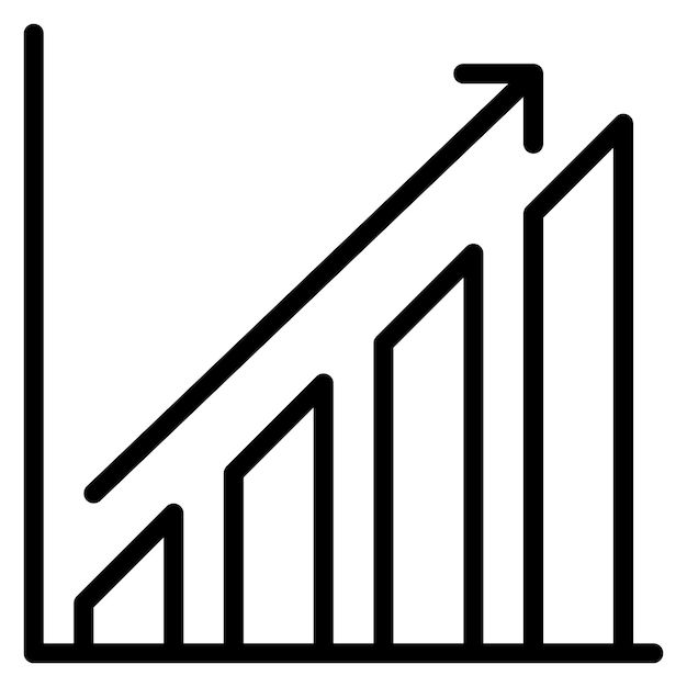 Imagen vectorial del icono del gráfico de crecimiento Se puede utilizar para el rendimiento empresarial