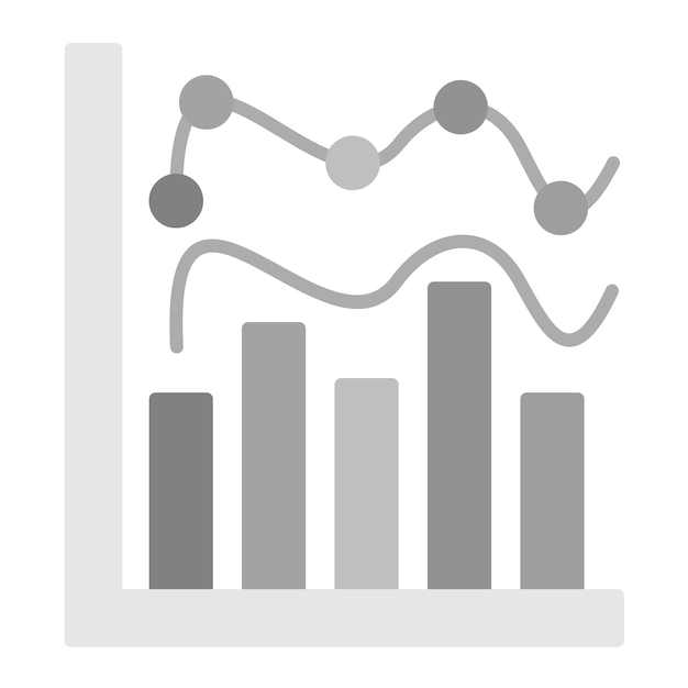 Imagen vectorial de icono de gráfico en forma de campana Puede utilizarse para la economía empresarial