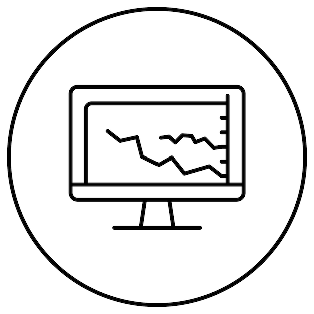 Imagen vectorial del icono del gráfico de línea ascendente Se puede utilizar para infografías