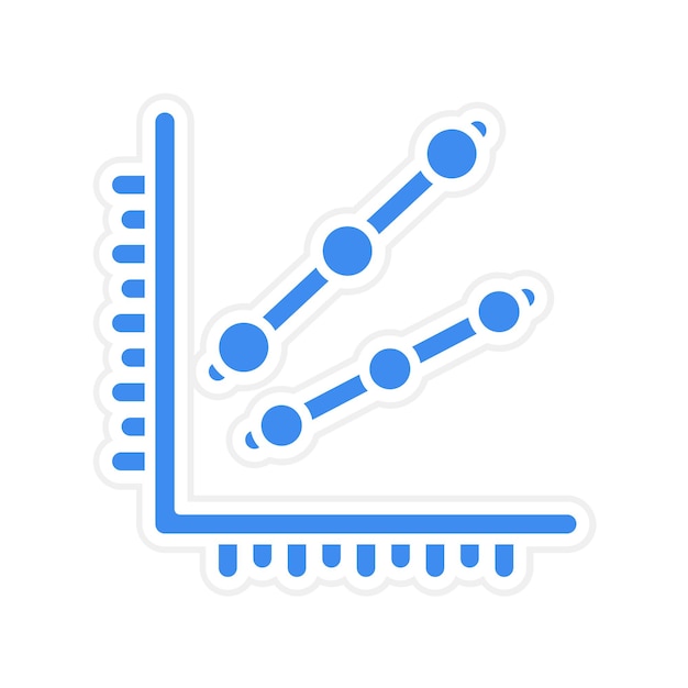 Imagen vectorial de icono de gráfico de línea Se puede utilizar para el análisis de datos