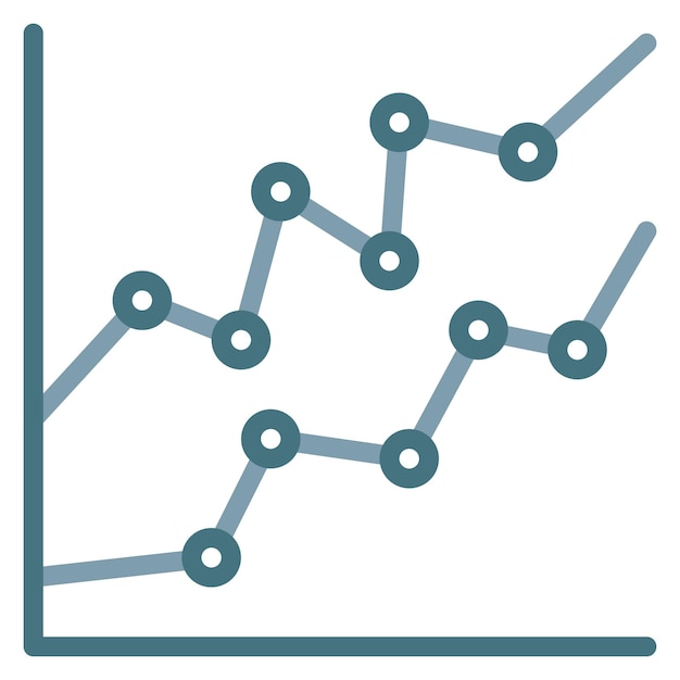 Imagen vectorial del icono del gráfico de líneas Se puede utilizar para la investigación de mercado