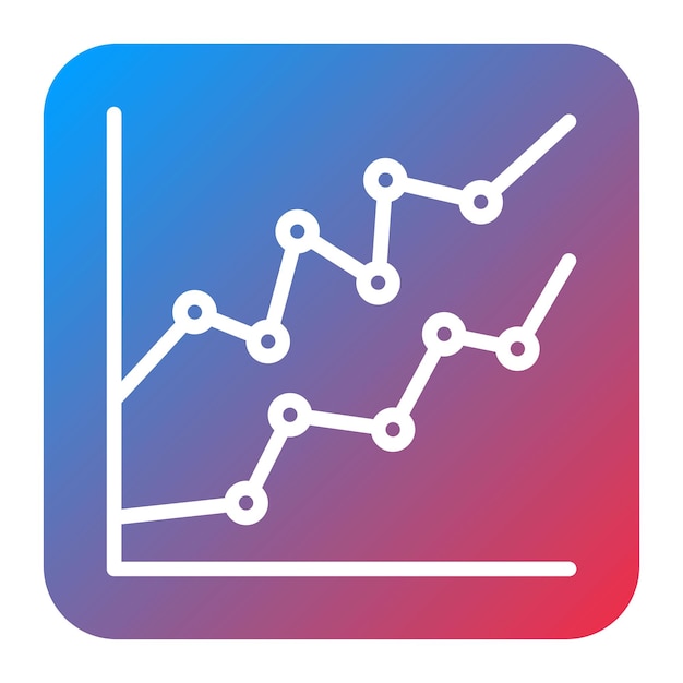 Imagen vectorial del icono del gráfico de líneas Se puede utilizar para la investigación de mercado