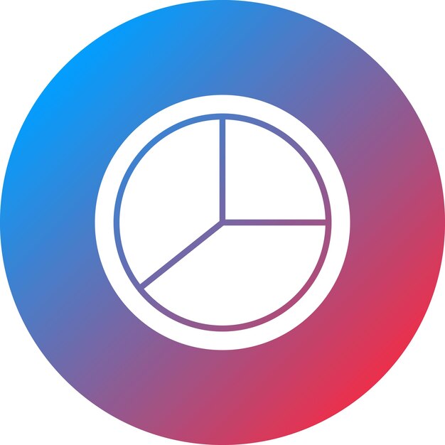 Imagen vectorial del icono del gráfico de la mitad del pastel Se puede usar para infografías