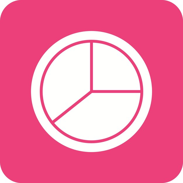 Imagen vectorial del icono del gráfico de la mitad del pastel Se puede usar para infografías