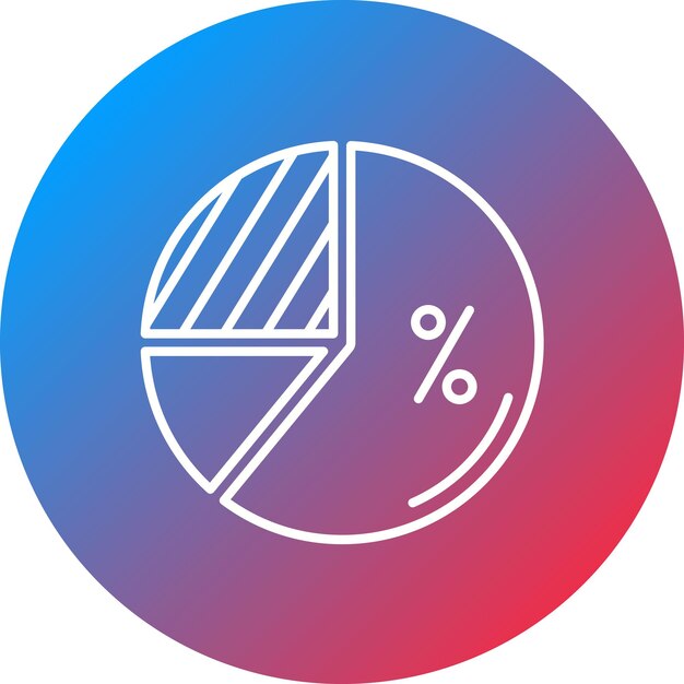 Imagen vectorial del icono del gráfico de pastel Se puede utilizar para el análisis de datos
