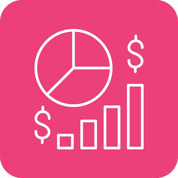 Imagen vectorial del icono del gráfico de pie Se puede utilizar para negocios y finanzas