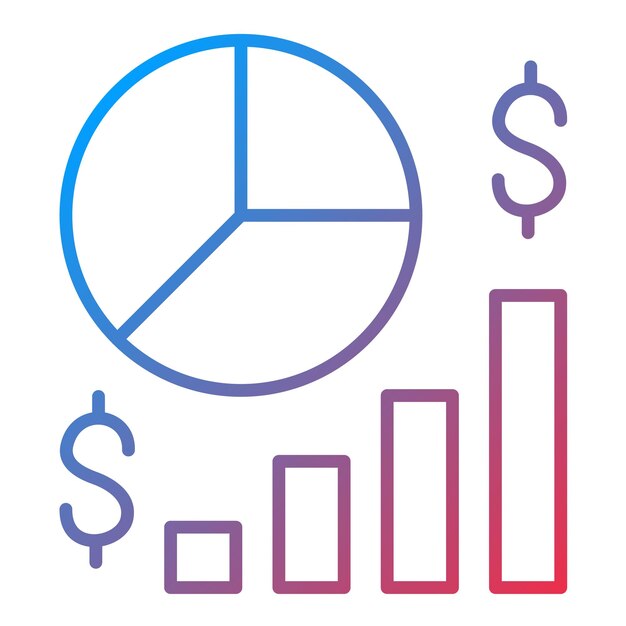 Imagen vectorial del icono del gráfico de pie Se puede utilizar para negocios y finanzas