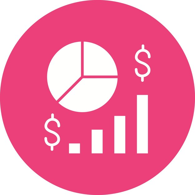 Imagen vectorial del icono del gráfico de pie Se puede utilizar para negocios y finanzas