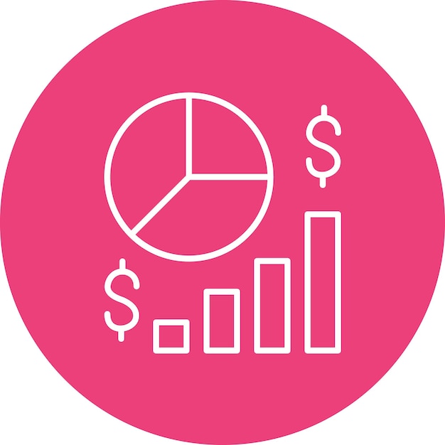 Imagen vectorial del icono del gráfico de pie Se puede utilizar para negocios y finanzas