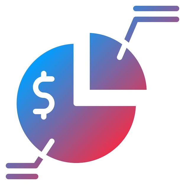 Imagen vectorial del icono del gráfico de pie Se puede utilizar para el rendimiento empresarial
