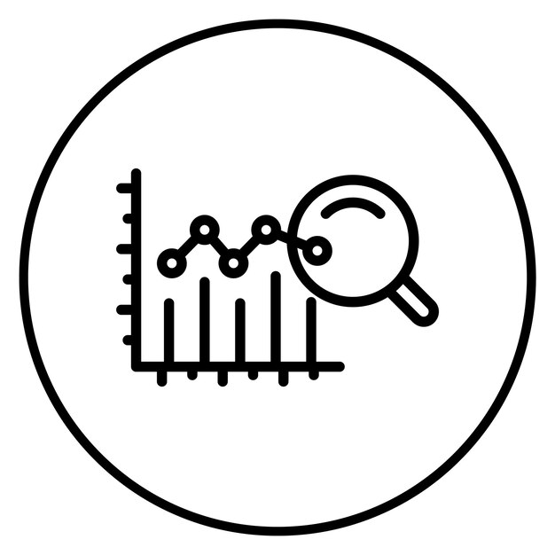 La imagen vectorial del icono del gráfico se puede utilizar para la ciencia de datos