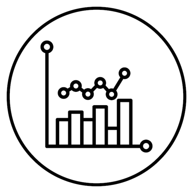 La imagen vectorial del icono del gráfico se puede utilizar para la ciencia de datos
