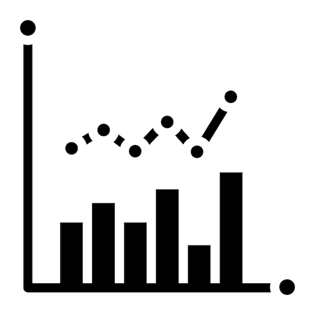 La imagen vectorial del icono del gráfico se puede utilizar para la ciencia de datos