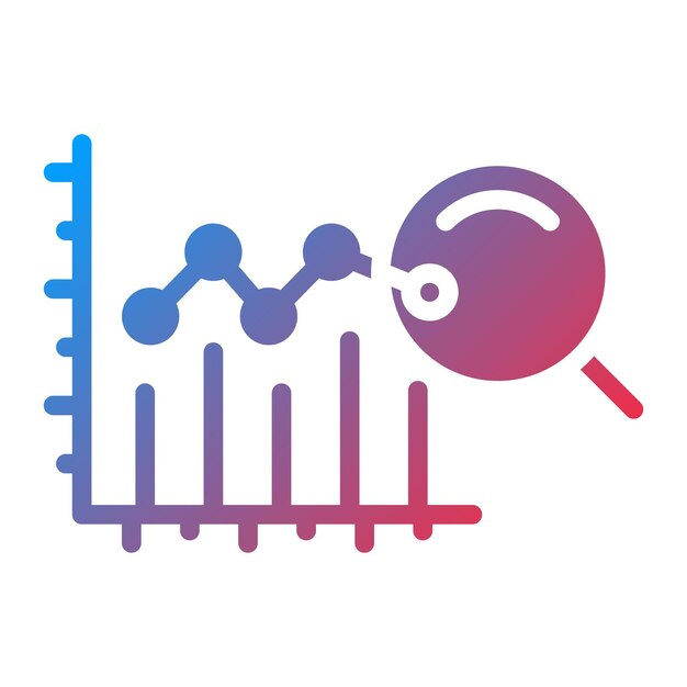 La imagen vectorial del icono del gráfico se puede utilizar para la ciencia de datos