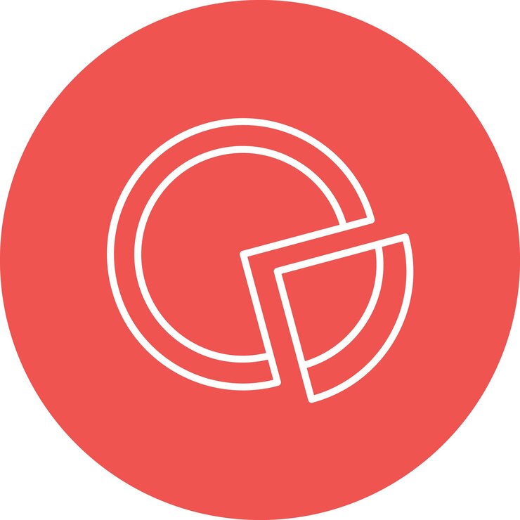 Vector imagen vectorial del icono del gráfico de rosquillas se puede usar para infografías
