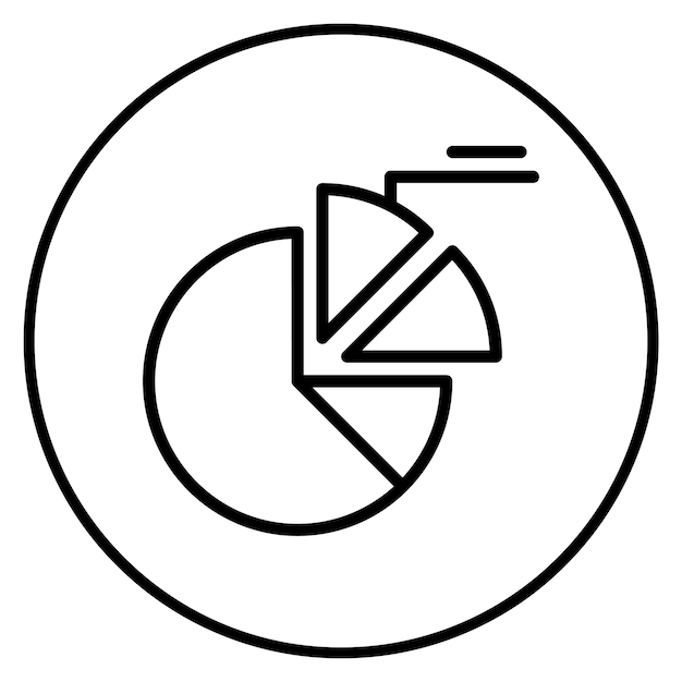 Imagen vectorial del icono del gráfico de la tarta Se puede utilizar para la investigación de mercado