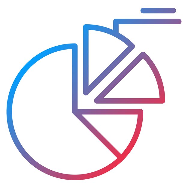 Imagen vectorial del icono del gráfico de la tarta Se puede utilizar para la investigación de mercado