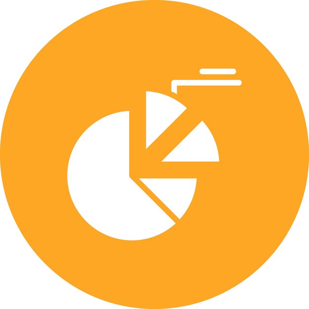 Imagen vectorial del icono del gráfico de la tarta Se puede utilizar para la investigación de mercado