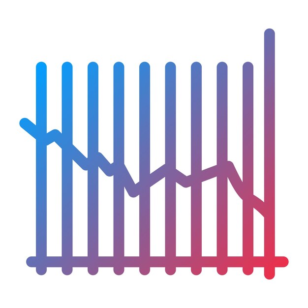 Imagen vectorial del icono del gráfico de tendencias Se puede utilizar para infografías