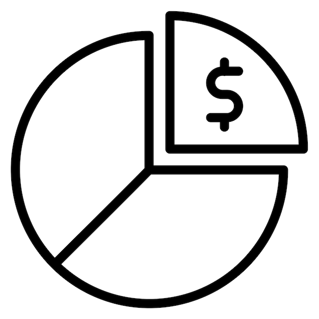 Imagen vectorial del icono del gráfico de la torta del mercado Se puede utilizar para el comercio