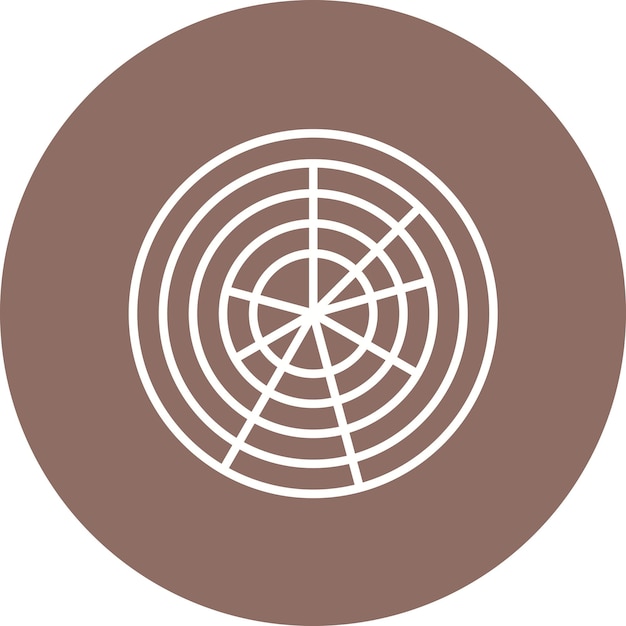 Imagen vectorial del icono del gráfico de la torta del radar Se puede utilizar para infografías