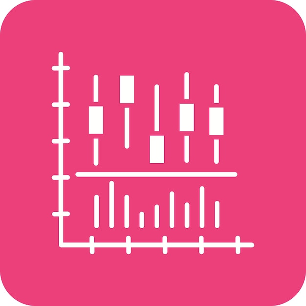 Vector imagen vectorial del icono del gráfico de velas se puede utilizar para infografías