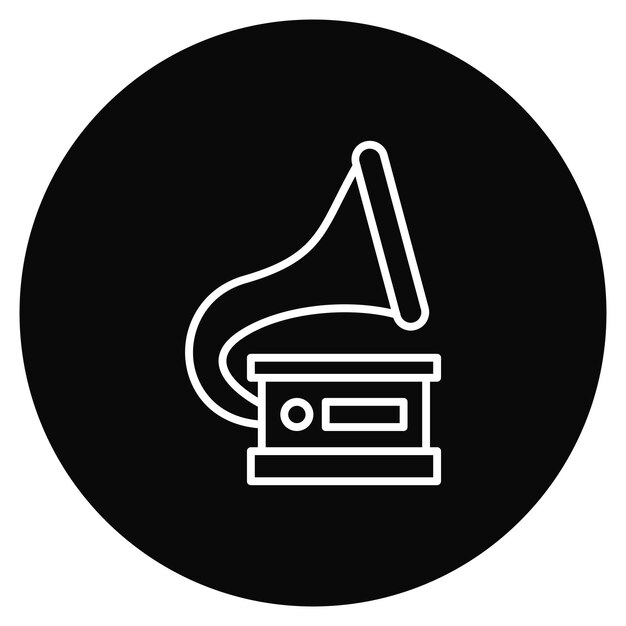 Imagen vectorial del icono del gramófono Se puede usar para bodas