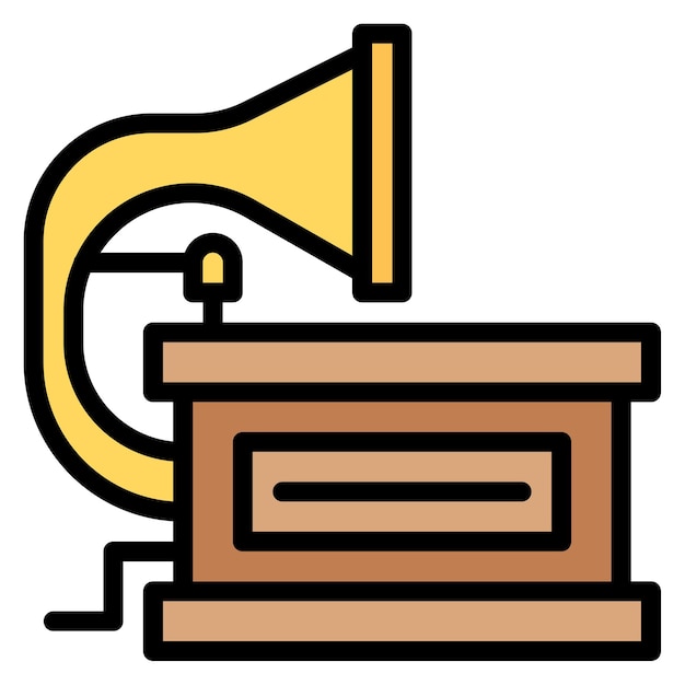 Imagen vectorial del icono del gramófono Se puede utilizar para Artist Studio