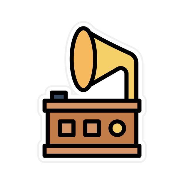 Imagen vectorial del icono del gramófono Se puede utilizar para Retro
