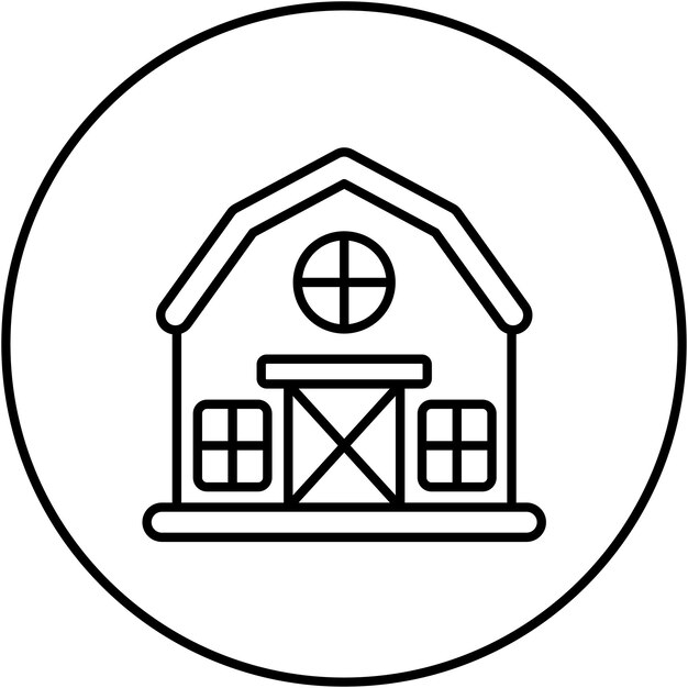 Imagen vectorial del icono del granero Se puede utilizar para la agricultura y la jardinería