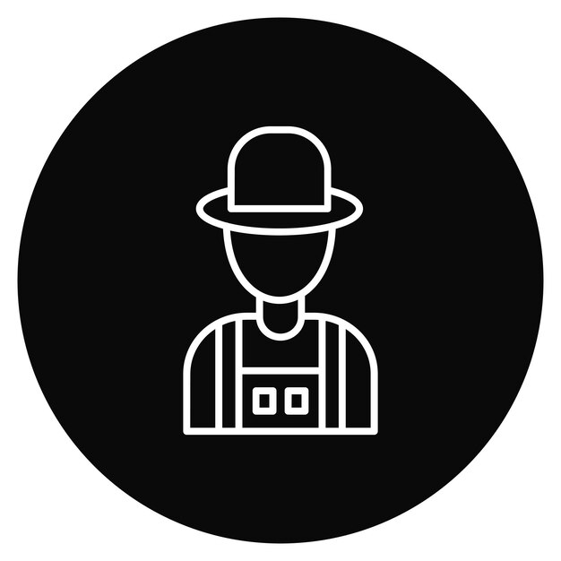 Imagen vectorial del icono del granjero masculino Se puede utilizar para la aldea