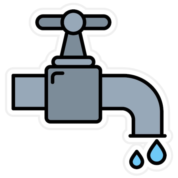 Imagen vectorial del icono del grifo de agua Se puede utilizar para la rutina de higiene