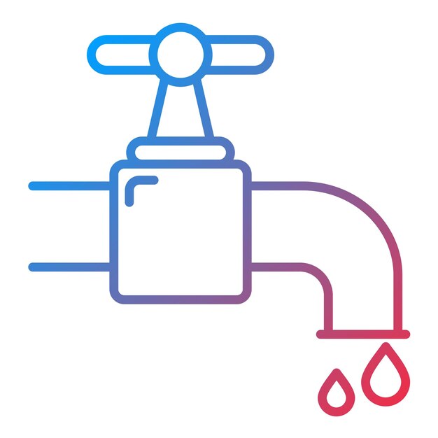 Imagen vectorial del icono del grifo de agua Se puede utilizar para la rutina de higiene