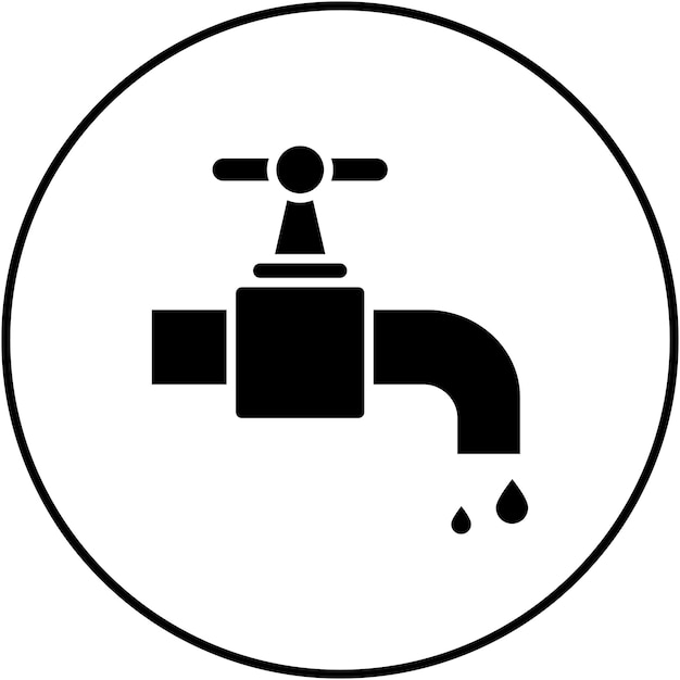 Imagen vectorial del icono del grifo de agua Se puede utilizar para la rutina de higiene