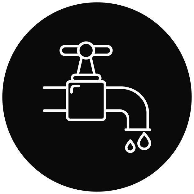 Imagen vectorial del icono del grifo de agua Se puede utilizar para la rutina de higiene