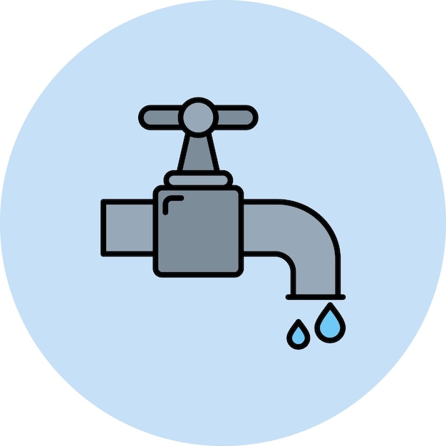 Imagen vectorial del icono del grifo de agua Se puede utilizar para la rutina de higiene