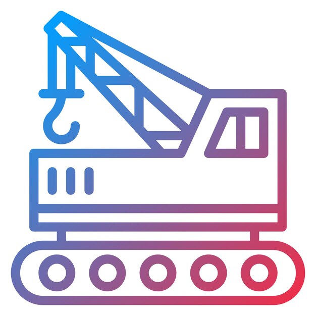 Imagen vectorial del icono de la grúa de arrastre Se puede utilizar para vehículos de construcción