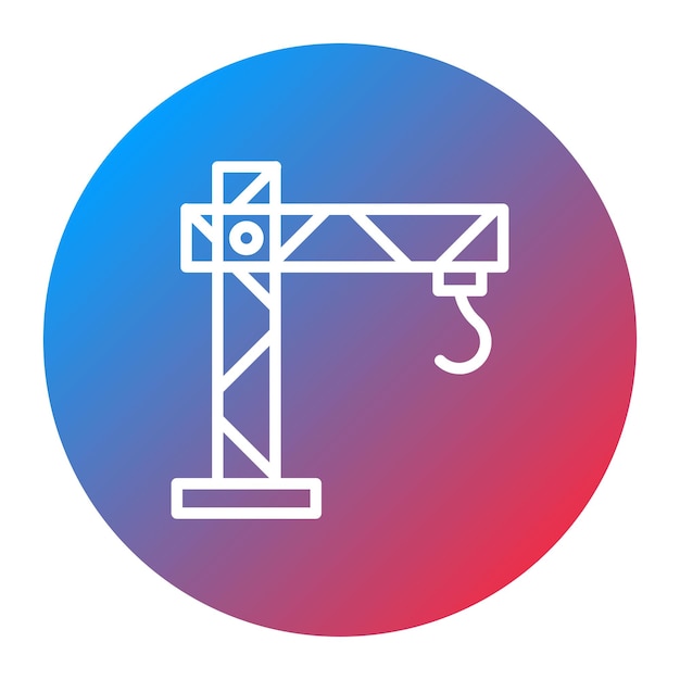 Imagen vectorial del icono de la grúa de construcción Se puede utilizar para Ingeniero en Mecánica