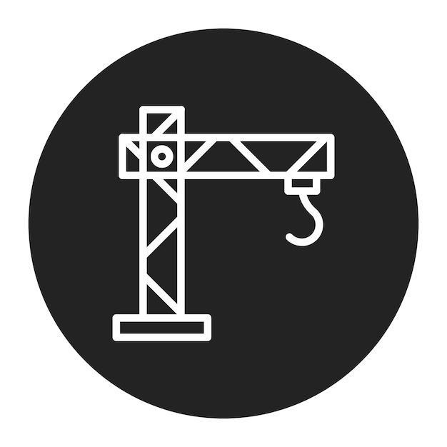 Imagen vectorial del icono de la grúa de construcción Se puede utilizar para Ingeniero en Mecánica
