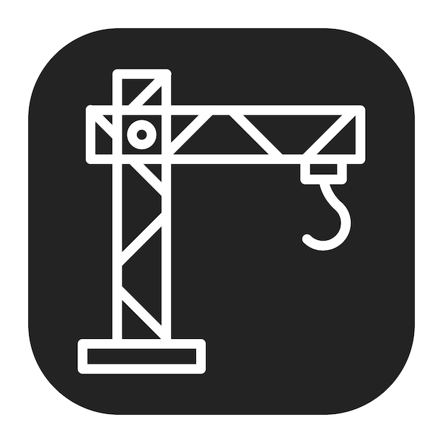 Imagen vectorial del icono de la grúa de construcción Se puede utilizar para Ingeniero en Mecánica