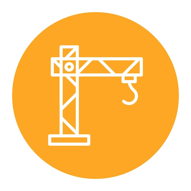 Imagen vectorial del icono de la grúa de construcción Se puede utilizar para Ingeniero en Mecánica