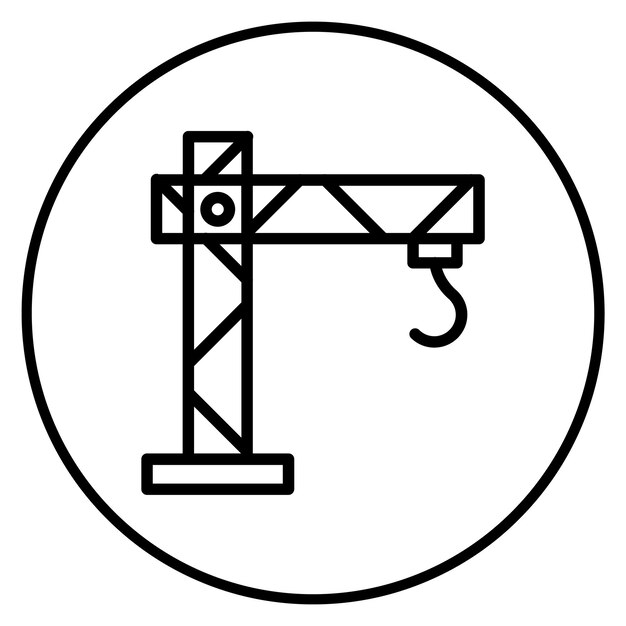Imagen vectorial del icono de la grúa de construcción Se puede utilizar para Ingeniero en Mecánica