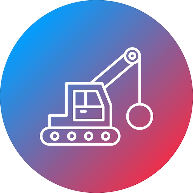 Imagen vectorial del icono de la grúa de demolición Se puede utilizar para herramientas de construcción