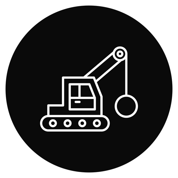 Imagen vectorial del icono de la grúa de demolición Se puede utilizar para herramientas de construcción