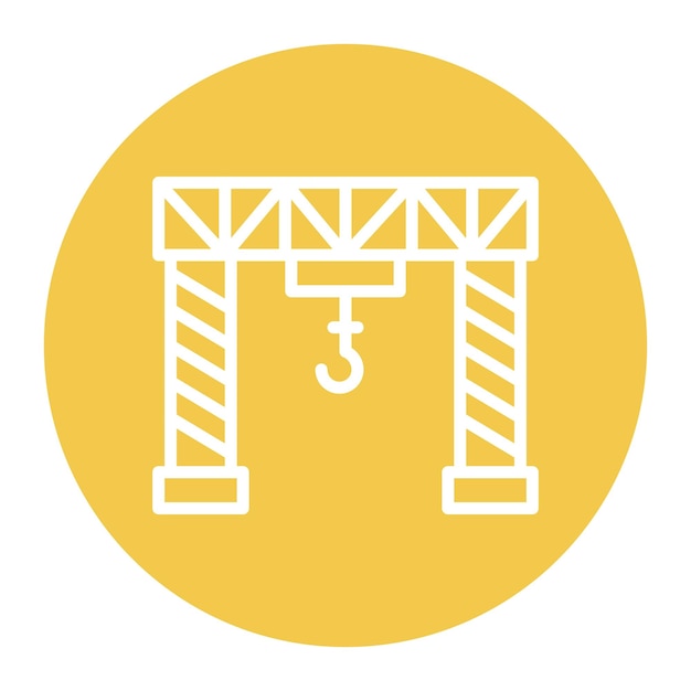 Imagen vectorial del icono de la grúa del puente Se puede utilizar para la cadena de suministro