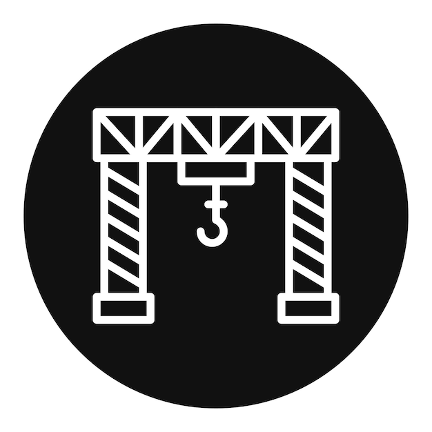 Imagen vectorial del icono de la grúa del puente Se puede utilizar para la cadena de suministro