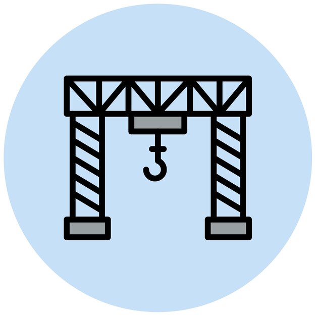 Imagen vectorial del icono de la grúa del puente Se puede utilizar para la cadena de suministro