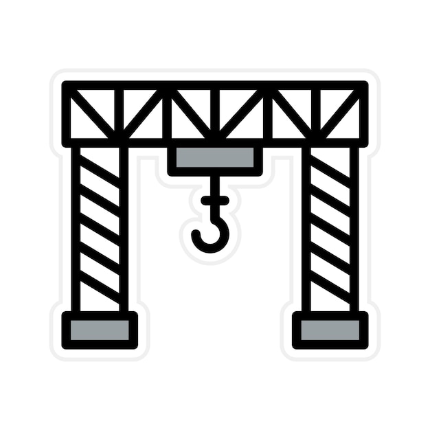 Imagen vectorial del icono de la grúa del puente Se puede utilizar para la cadena de suministro
