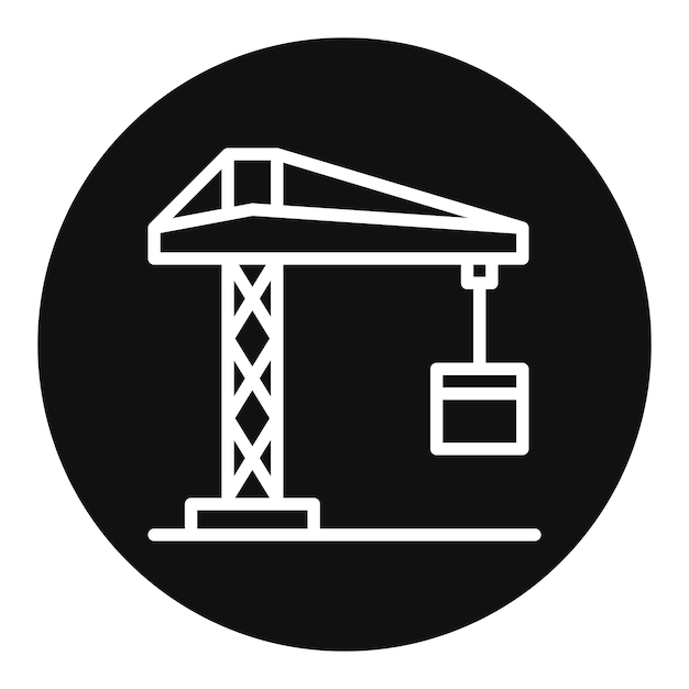 Imagen vectorial del icono de la grúa de la torre Se puede utilizar para el almacén